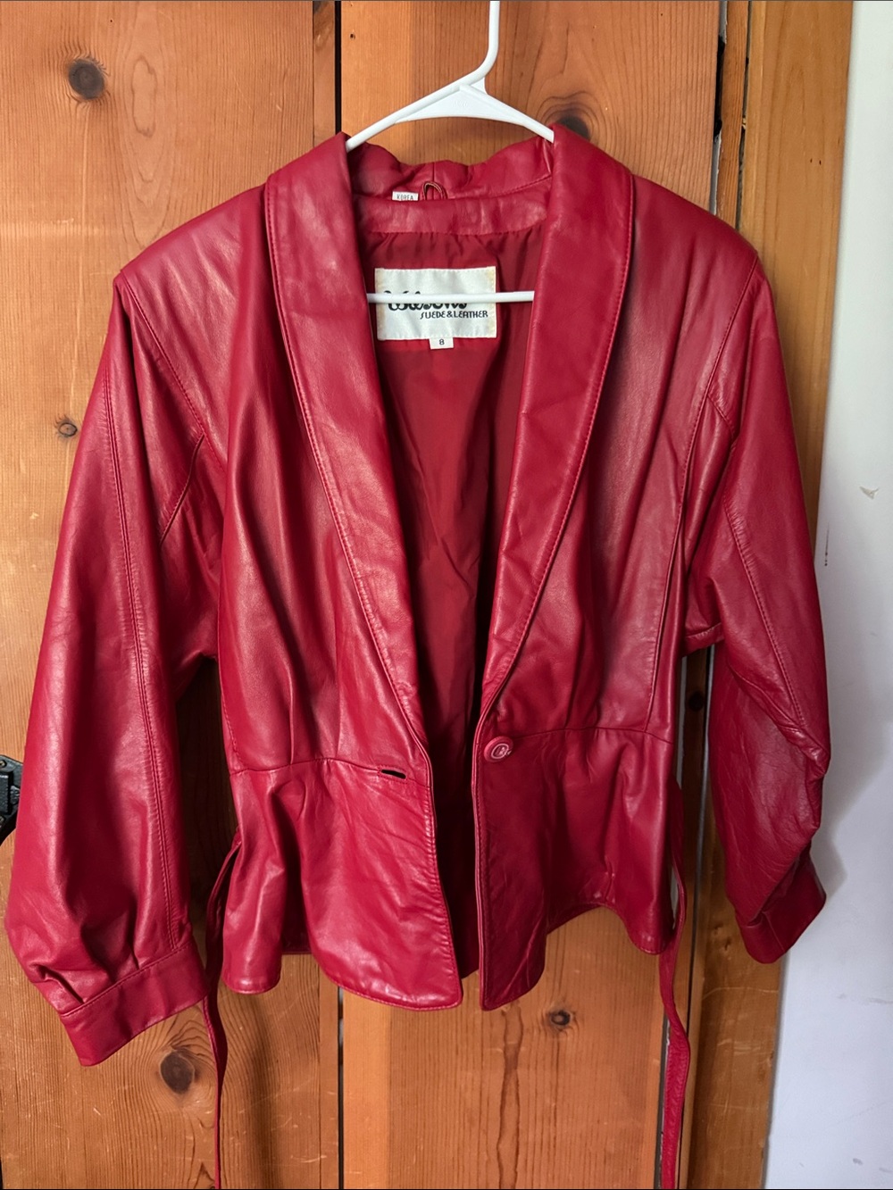 VINTAGE WILSONS RED LEATHER, Size 8(S)